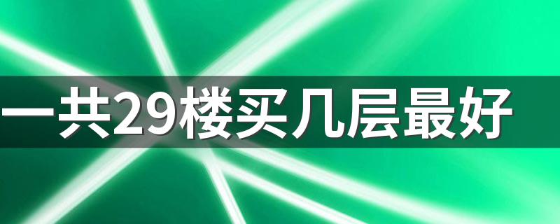 一共29楼买几层最好