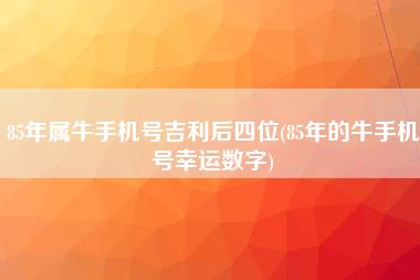 85年属牛手机号吉利后四位