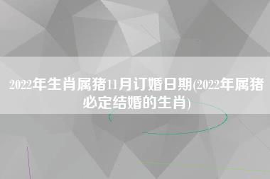 2022年生肖属猪11月订婚日期