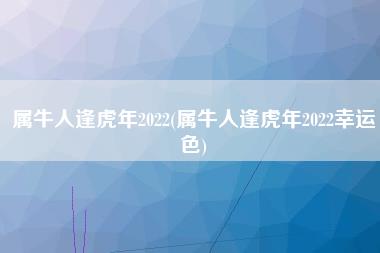 属牛人逢虎年2022