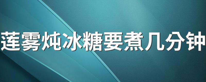 莲雾炖冰糖要煮几分钟 莲雾煮冰糖跟梨子煮冰糖哪种效果好一点