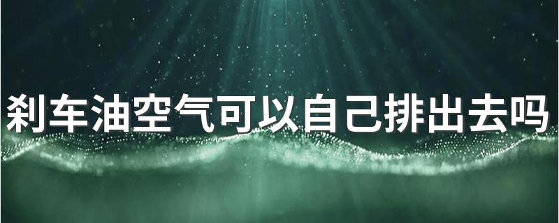 刹车油空气可以自己排出去吗 为什么要更换刹车油