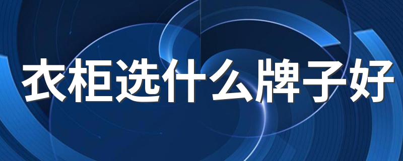 衣柜选什么牌子好 十大衣柜品牌排行榜