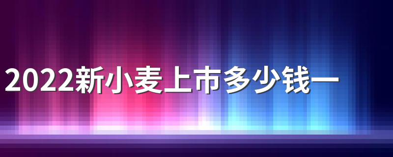 2022新小麦上市多少钱一斤？