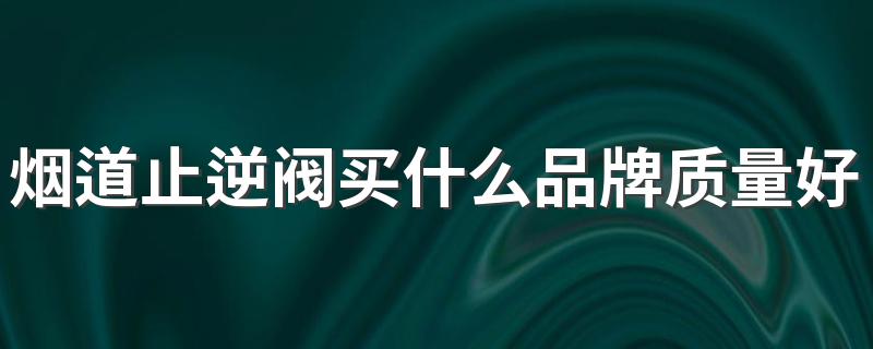 烟道止逆阀买什么品牌质量好 厨房止逆阀是什么时候安装的