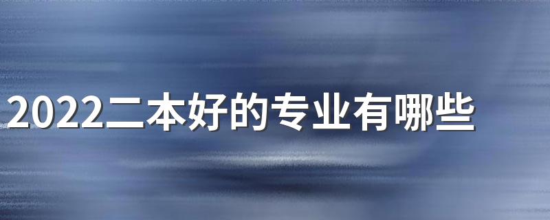 2022二本好的专业有哪些 高考二本比较好的大学专业