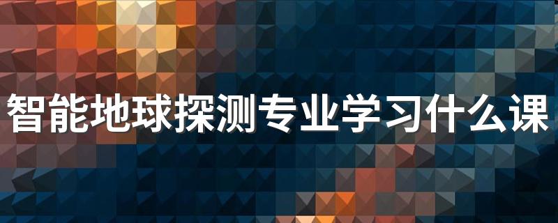 智能地球探测专业学习什么课程