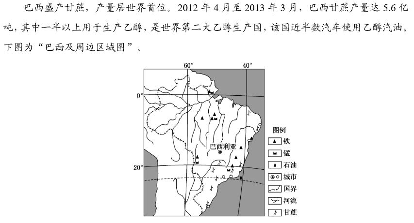 高中地理——每日讲1题（巴西、气候、可再生能源、农业区位）