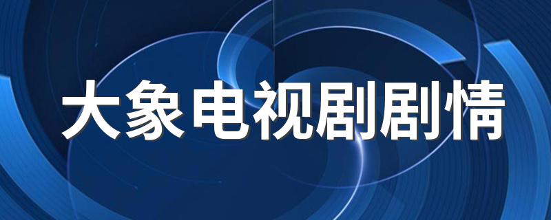 大象电视剧剧情 大象电视剧剧情简介