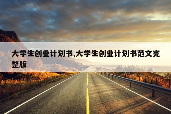 大学生创业计划书,大学生创业计划书范文完整版