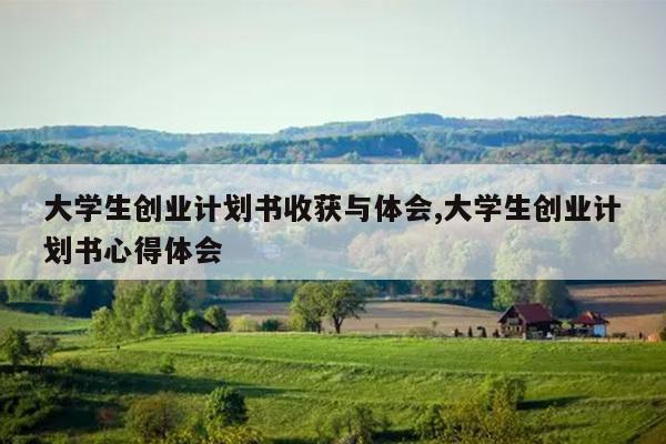 大学生创业计划书收获与体会,大学生创业计划书心得体会