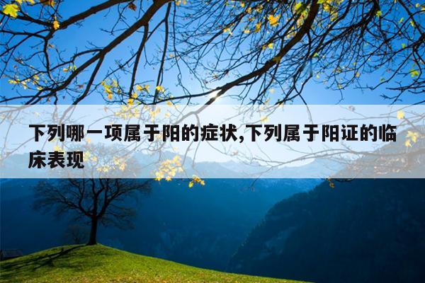 下列哪一项属于阳的症状,下列属于阳证的临床表现