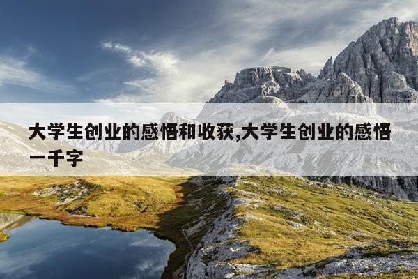 大学生创业的感悟和收获,大学生创业的感悟一千字