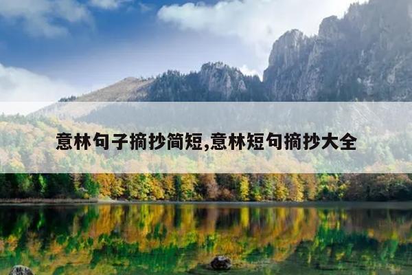 意林句子摘抄简短,意林短句摘抄大全