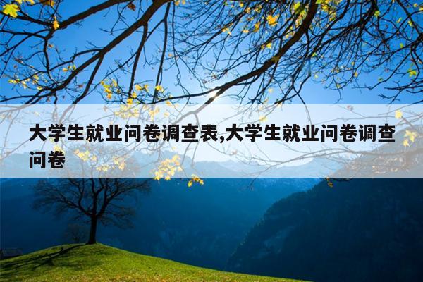 大学生就业问卷调查表,大学生就业问卷调查问卷