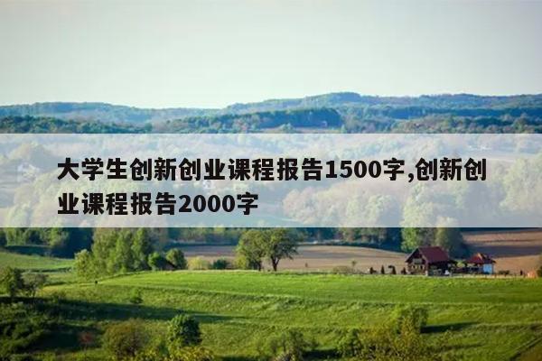 大学生创新创业课程报告1500字,创新创业课程报告2000字