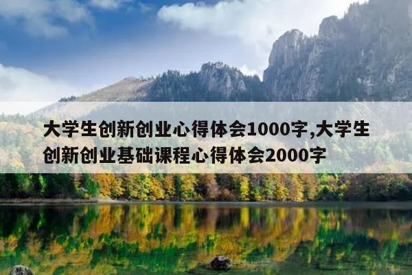 大学生创新创业心得体会1000字,大学生创新创业基础课程心得体会2000字