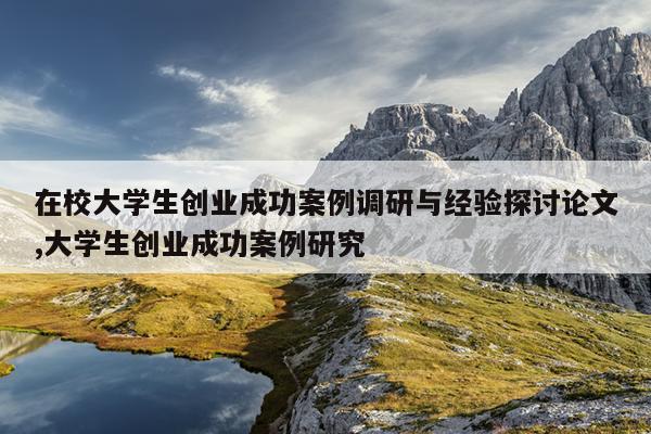 在校大学生创业成功案例调研与经验探讨论文,大学生创业成功案例研究