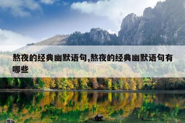 熬夜的经典幽默语句,熬夜的经典幽默语句有哪些