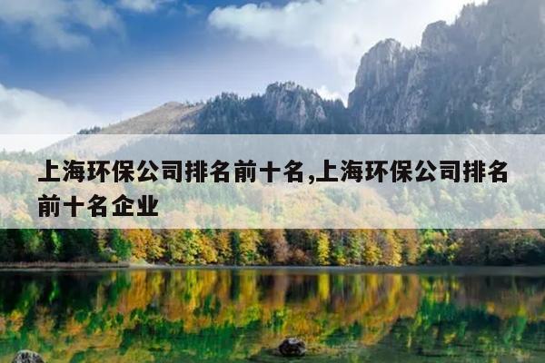 上海环保公司排名前十名,上海环保公司排名前十名企业