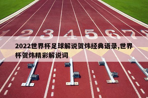 2022世界杯足球解说贺炜经典语录,世界杯贺炜精彩解说词