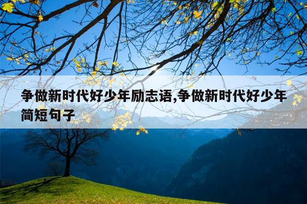 争做新时代好少年励志语,争做新时代好少年简短句子