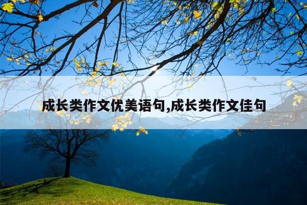 成长类作文优美语句,成长类作文佳句