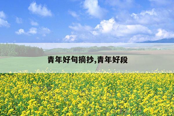 青年好句摘抄,青年好段