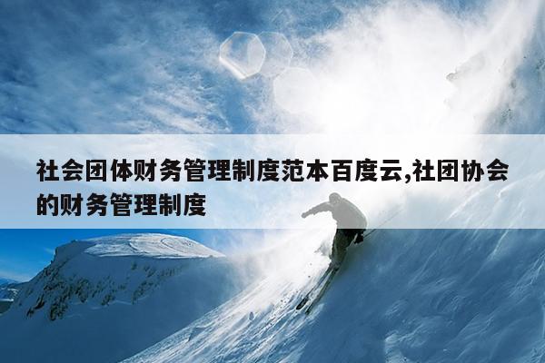 社会团体财务管理制度范本百度云,社团协会的财务管理制度