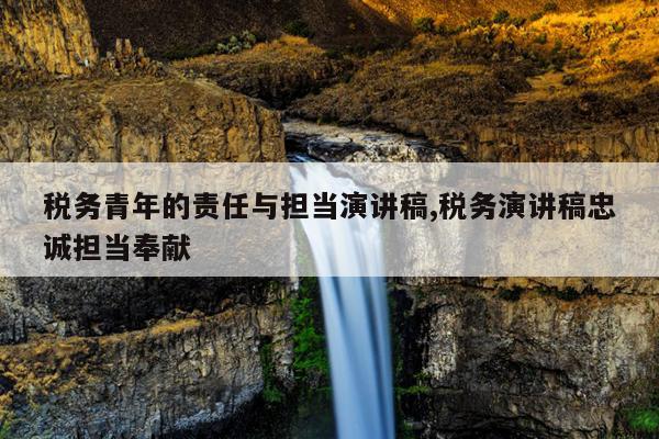 税务青年的责任与担当演讲稿,税务演讲稿忠诚担当奉献