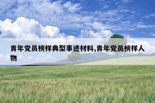 青年党员榜样典型事迹材料,青年党员榜样人物