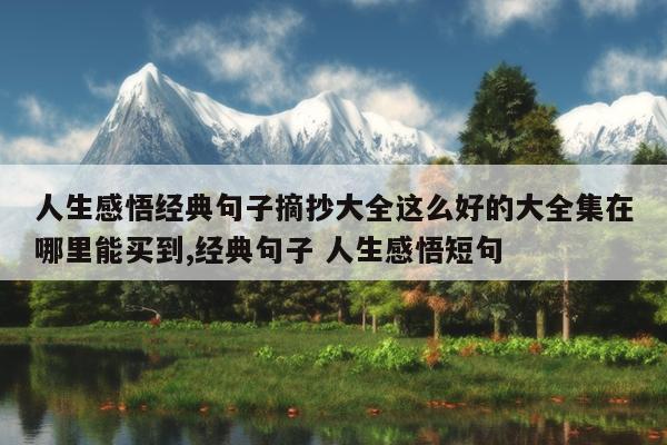人生感悟经典句子摘抄大全这么好的大全集在哪里能买到,经典句子 人生感悟短句