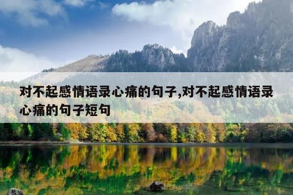 对不起感情语录心痛的句子,对不起感情语录心痛的句子短句
