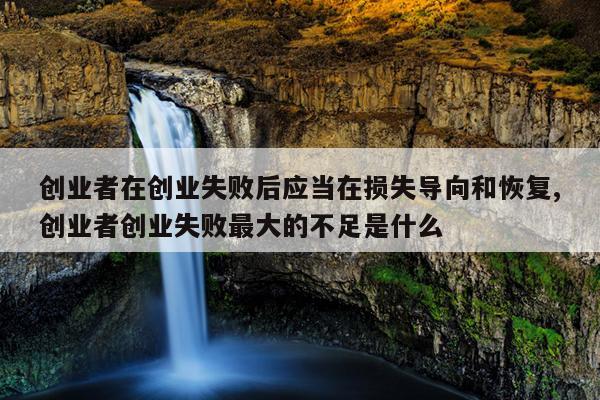 创业者在创业失败后应当在损失导向和恢复,创业者创业失败最大的不足是什么