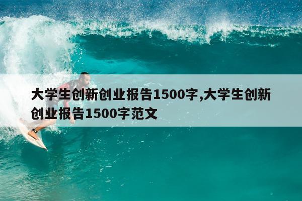 大学生创新创业报告1500字,大学生创新创业报告1500字范文