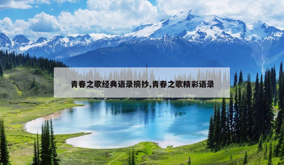 青春之歌经典语录摘抄,青春之歌精彩语录