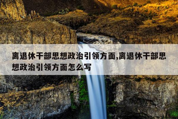 离退休干部思想政治引领方面,离退休干部思想政治引领方面怎么写