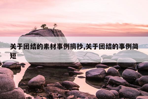 关于团结的素材事例摘抄,关于团结的事例简短