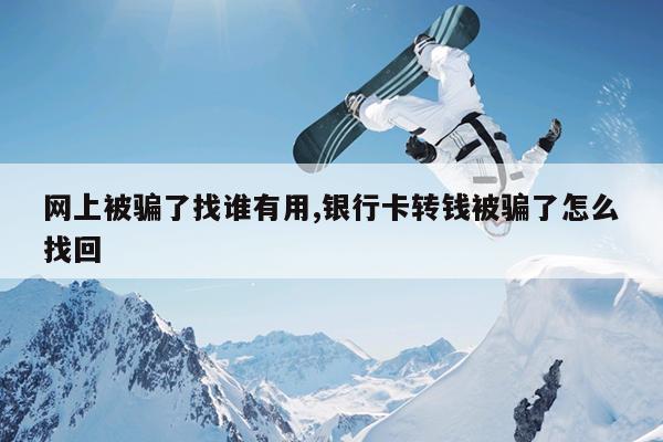 网上被骗了找谁有用,银行卡转钱被骗了怎么找回