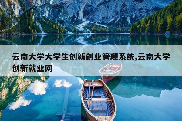 云南大学大学生创新创业管理系统,云南大学创新就业网