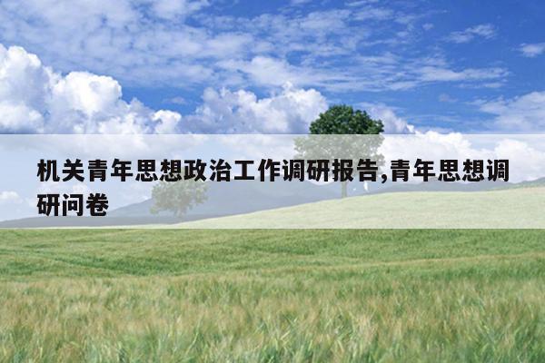 机关青年思想政治工作调研报告,青年思想调研问卷