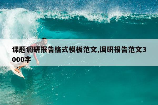 课题调研报告格式模板范文,调研报告范文3000字