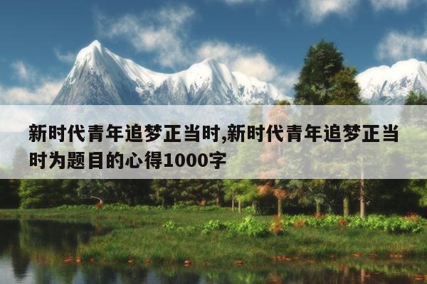 新时代青年追梦正当时,新时代青年追梦正当时为题目的心得1000字