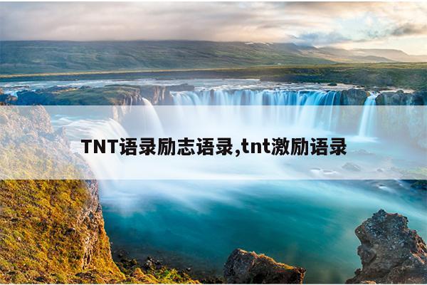 TNT语录励志语录,tnt激励语录
