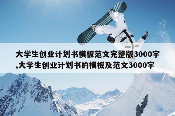 大学生创业计划书模板范文完整版3000字,大学生创业计划书的模板及范文3000字