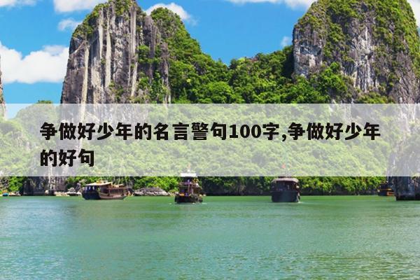 争做好少年的名言警句100字,争做好少年的好句