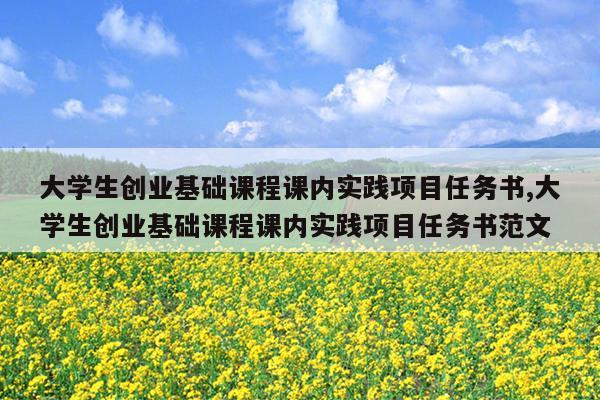 大学生创业基础课程课内实践项目任务书,大学生创业基础课程课内实践项目任务书范文