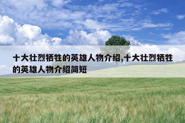 十大壮烈牺牲的英雄人物介绍,十大壮烈牺牲的英雄人物介绍简短