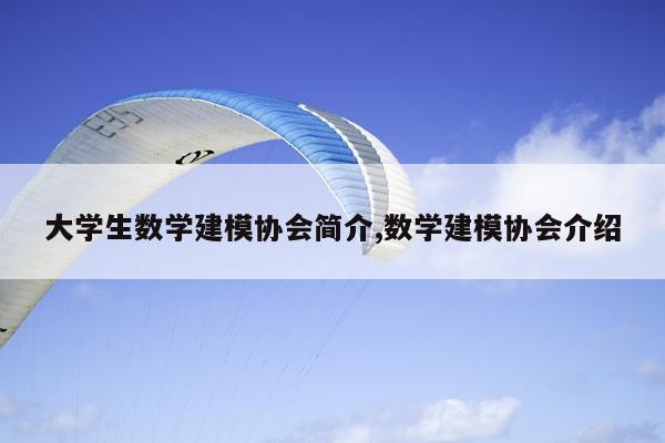 大学生数学建模协会简介,数学建模协会介绍