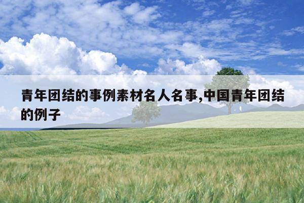 青年团结的事例素材名人名事,中国青年团结的例子